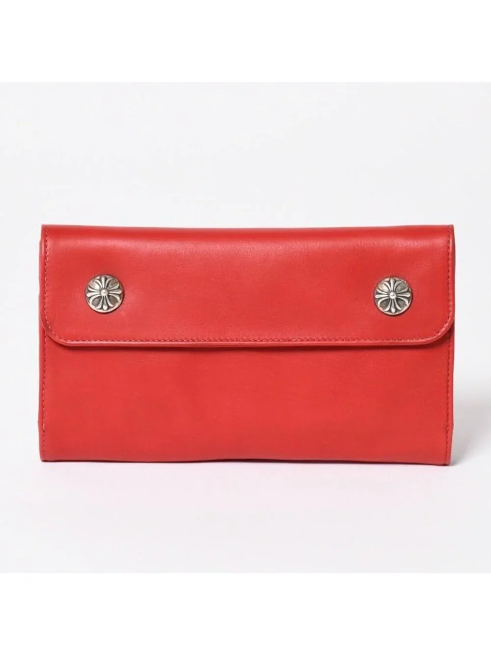 Chrome Hearts Wave Cross Ball Button Wallet Soft Leather